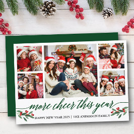 Calligrafie meer hier dit jaar 5 Foto groen Feestdagenkaart