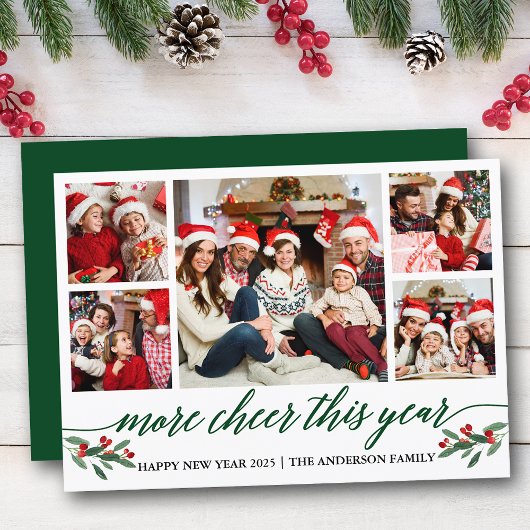 Calligrafie meer hier dit jaar 5 Foto groen Feestdagenkaart