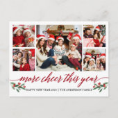 Calligrafie Meer Kerst Dit Jaar 5 Foto Rood Briefkaart (Voorkant)