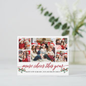 Calligrafie Meer Kerst Dit Jaar 5 Foto Rood Briefkaart (Staand voorkant)
