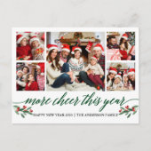 Calligrafie Meer Kerstvreugde Dit Jaar 5 Foto Groe Briefkaart (Voorkant)