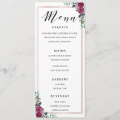 Calligrafie Menu waterverf florale lijst sjabloon (Voorkant)