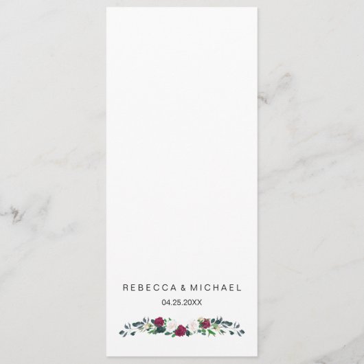 Calligrafie Menu waterverf florale lijst sjabloon (Achterkant)