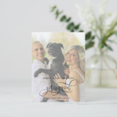 Calligrafie, met foto van Verloving Aankondigingskaart (Staand voorkant)