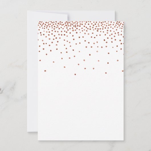 Calligrafie met harten en koperen Confetti Bedankkaart (Achterkant)