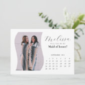 Calligrafie Minimale boogbridesmaïde Kaart (Staand voorkant)