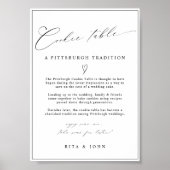 Calligrafie Minimalistische Cookie Tafel Trouw Huw Poster (Voorkant)