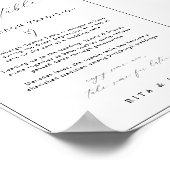 Calligrafie Minimalistische Cookie Tafel Trouw Huw Poster (Hoek)