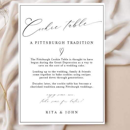 Calligrafie Minimalistische Cookie Tafel Trouw Huw Poster