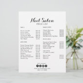 Calligrafie Minimalistische Nagelsalon Prijslijst (Staand voorkant)