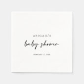 Calligrafie Modern Elegant Baby shower Napkins Servet (Voorkant)