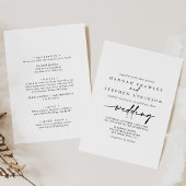 Calligrafie Modern Elegant Front & Back Wedding Kaart