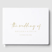 Calligrafie Modern Elegant Gold Wedding Gastenboek (Voorkant)