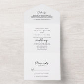 Calligrafie Modern Elegant Wedding All In One Uitnodiging (Binnen)