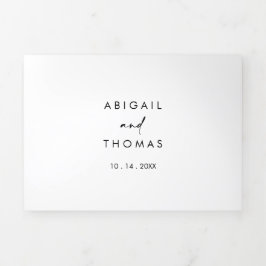 Calligrafie Modern Elegant Wedding Drieluik Uitnodiging