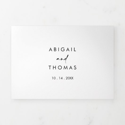 Calligrafie Modern Elegant Wedding Drieluik Uitnodiging (Cover)