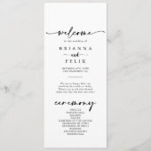 Calligrafie Modern Elegant Wedding Programmakaart (Voorkant)