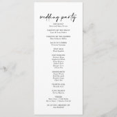 Calligrafie Modern Elegant Wedding Programmakaart (Achterkant)