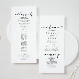 Calligrafie Modern Elegant Wedding Programmakaart
