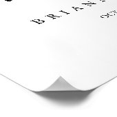 Calligrafie Modern Elegant Wedding Welkomstteken Poster (Hoek)