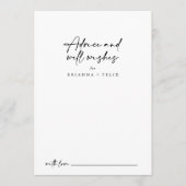 Calligrafie Modern Elegant Wedding Well Wishes Advieskaart (Voorkant)
