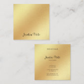 Calligrafie modern Faux Gold Glitter Hand Script Vierkante Visitekaartje (Voorkant / Achterkant)