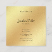 Calligrafie modern Faux Gold Glitter Hand Script Vierkante Visitekaartje (Achterkant)