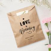 Calligrafie Modern Love is Brewing Wedding Bedankzakje (Gezegeld)