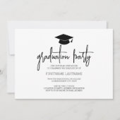 Calligrafie Modern Minimal Afstuderen Zwart Kaart (Voorkant)
