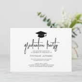 Calligrafie Modern Minimal Afstuderen Zwart Kaart (Staand voorkant)