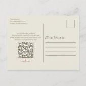 Calligrafie Modern Vellum Elegant Photo QR Code Aankondigingskaart (Achterkant)