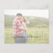 Calligrafie Modern Vellum Elegant Photo QR Code Aankondigingskaart (Voorkant)