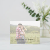 Calligrafie Modern Vellum Elegant Photo QR Code Aankondigingskaart (Staand voorkant)