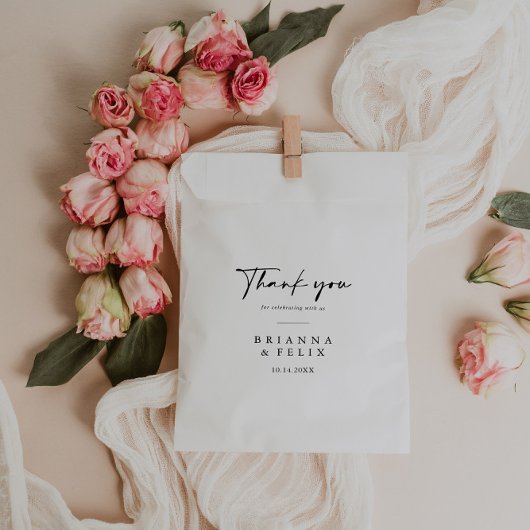 Calligrafie Moderne elegant Dank je huwelijk Bedankzakje