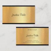 Calligrafie Moderne Faux Gold Hand Script Text Coo Visitekaartje (Voorkant / Achterkant)