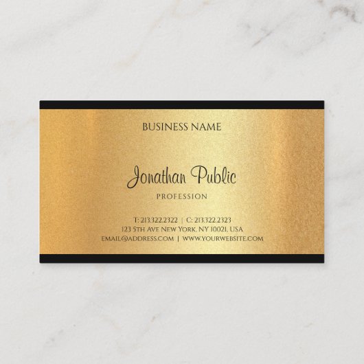 Calligrafie Moderne Faux Gold Hand Script Text Coo Visitekaartje (Achterkant)