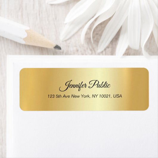 Calligrafie Moderne script Elegant Gold Clean Etiket (Insitu)