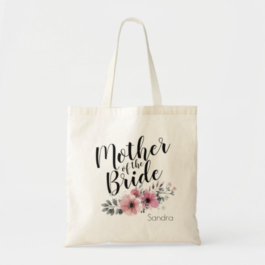 Calligrafie Moeder van de Bride Tote Bag (Voorkant)