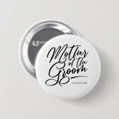 Calligrafie Moeder van de Groom-elegant Ronde Button 5,7 Cm (Voorkant /achterkant)