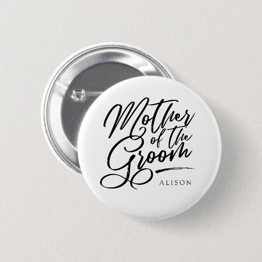 Calligrafie Moeder van de Groom-elegant Ronde Button 5,7 Cm (Voorkant /achterkant)