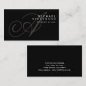 Calligrafie Monogram Attorney at of Law Visitekaar Visitekaartje (Voorkant / Achterkant)