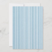 Calligrafie Monogram Blue Stripes Verloving Kaart (Achterkant)