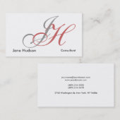 Calligrafie Monogram eenvoudig Visitekaartje (Voorkant / Achterkant)