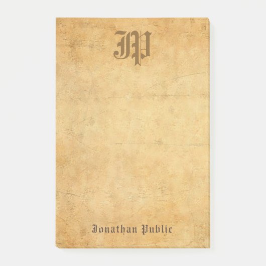  Calligrafie Monogram Elegante Sjabloon Post-it® Notes (Voorkant)
