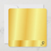 Calligrafie Monogram Faux Gold Metallic look Notitiekaartje (Achterkant)