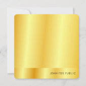 Calligrafie Monogram Faux Gold Metallic look Notitiekaartje (Voorkant)