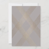 Calligrafie Monogram Gold Foil Grey Musk Weddensch Kaart (Achterkant)