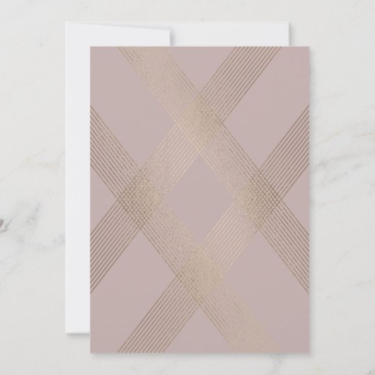 Calligrafie Monogram Gold Foil Taupe Musk Weddensc Kaart (Achterkant)