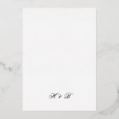 Calligrafie Monogram goud en witte officiële bruil Folie Uitnodiging (Achterkant)