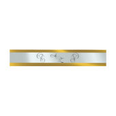 Calligrafie Monogram - Goud/Zilver Uitnodigingen Wikkel (Vlak)